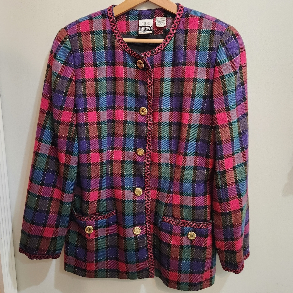 Dress Emporio Oleg Cassini Vintage Wool Blend Blazer Size 10